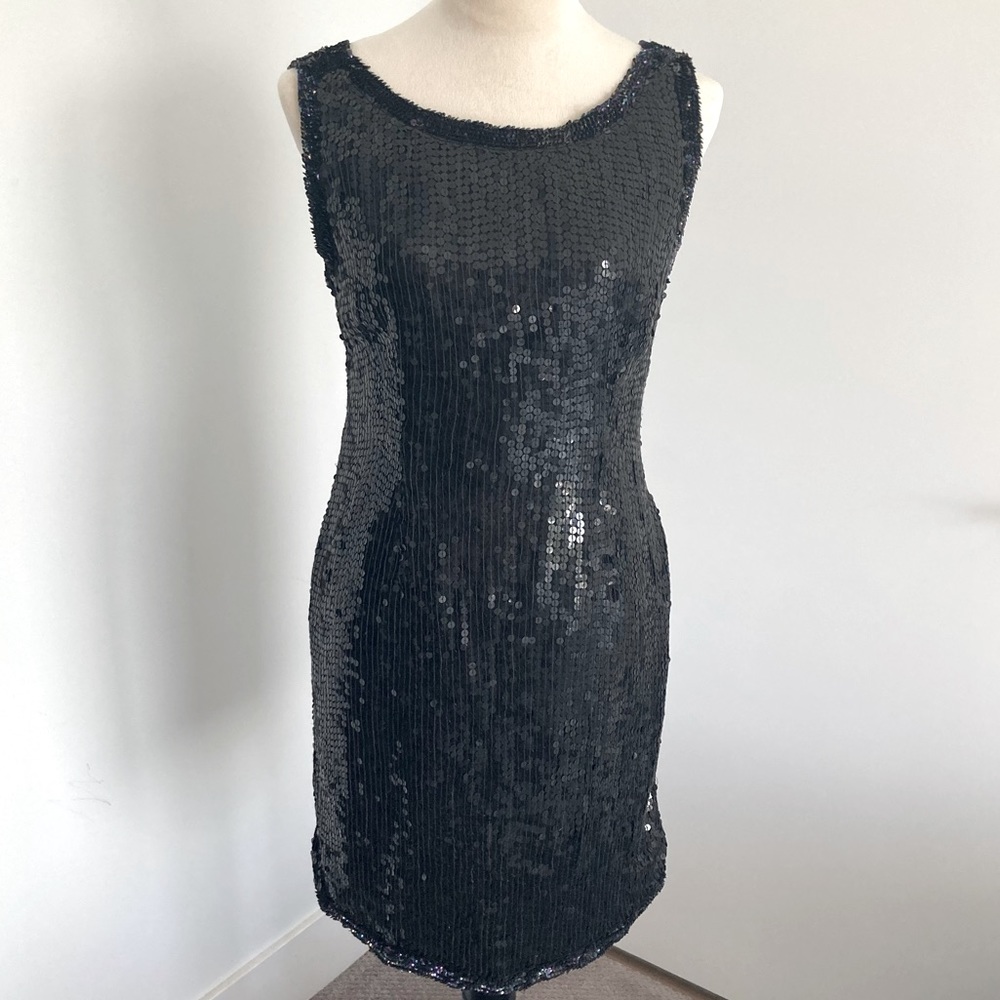 Linsiano sequin and silk dress